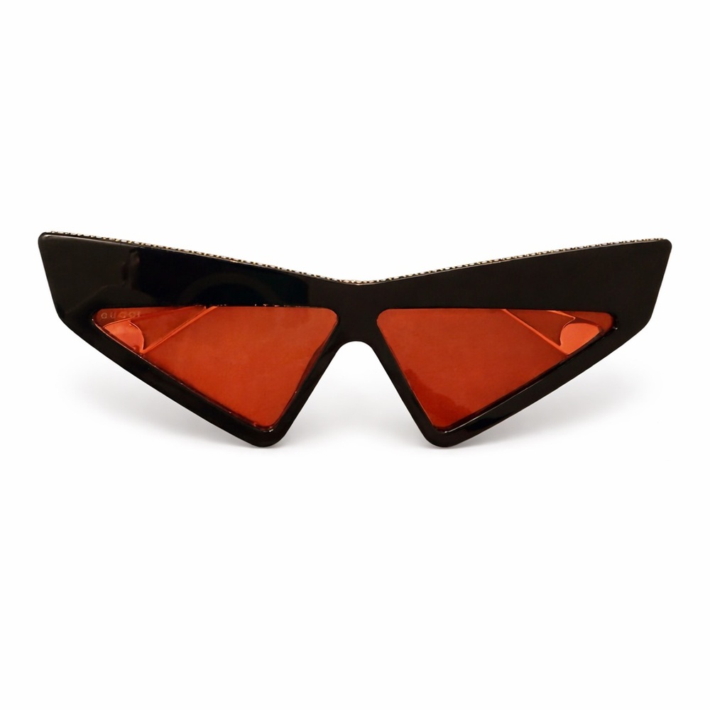 Gucci GG0430S Hollywood Forever Crystal Sunglasses Black Geometric Oversized